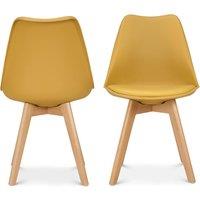 Bravich LTD Rocco Tulip Dining Chair in Mustard | Size: 2 Pack