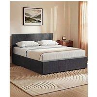 Home Discount Vida Designs Veronica King Size Ottoman Bed Silver UKFR Velvet Fabric in Dark Grey