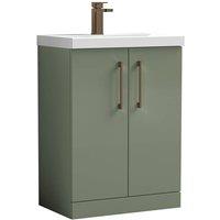 Balterley Contemporary Bathroom 2-Door Vanity Basin, Satin Green, 600mm in Green