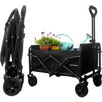 House of Home 70L Foldable Utility Trolley Garden Home Camping Festivals No Assembly 100kg Load in Black