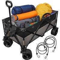 House of Home 220L Foldable Utility Trolley Garden Home Camping Festivals Collapsible Cart, Carry Bag in Black