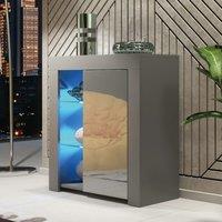 Mex Furniture LTD Sideboard with LED Lighting & Gloss Doors / 83cm in Dark Grey