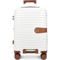 House of Leather Cabin Size Hard Shell Suitcase Lightweight Luggage Durban Grey in White