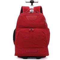 House of Leather Wheeled Laptop Backpack Convertible Trolley Jetmax in Red | Size: Large