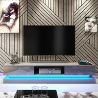 Creative Furniture Bloom TV Unit 180cm - Dark Grey with Gloss Doors & LED Lights