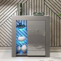 Creative Furniture Serene Sideboard 83cm - Dark Grey with Gloss Doors & LED Lights