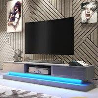 Mex Furniture LTD TV Unit Bloom 180cm - Dark Grey with Gloss Doors & LED Lights