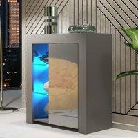 Mex Furniture LTD Sideboard Serene 83cm - Dark Grey with Gloss Doors & LED Lights
