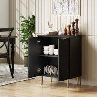 HOMCOM Sideboard Buffet Cabinet with Adjustable Shelf, Black