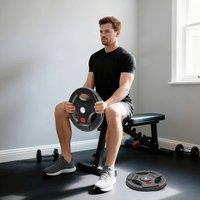 SPORTNOW 20kg Olympic Weight Plate, Weight Plate Disc with Tri-Grips in Black
