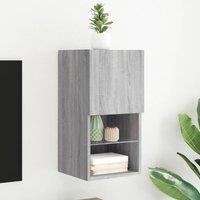 Berkfield Home TV Cabinet with LED Lights Grey Sonoma 30.5x30x60 cm
