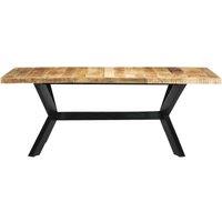 Berkfield Home Dining Table 200x100x75 cm Solid Mango Wood in Brown | Size: 200 x 100 x 75 cm