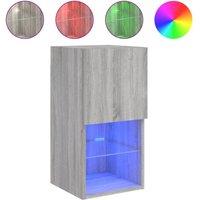 Berkfield Home TV Cabinet with LED Lights Grey Sonoma 30.5x30x60 cm