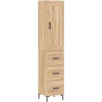 Berkfield Home Highboard Sonoma Oak 34.5x34x180 cm Engineered Wood in Light Brown