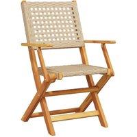 Berkfield Home Beautiful 3 Piece Bistro Set Beige Poly Rattan & Solid Wood