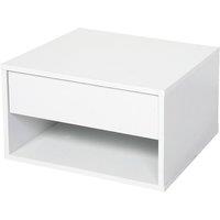 Levede Bedside Table Floating Set of 2 Wall Mounted Drawer Open Shelf White