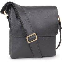 Bucklestone Men's Dublin Small Leather Messenger Bag in Black