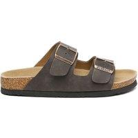 EverAu Australia Men's Duck Leather Twin Buckle Sandals in Brown | Size: 11