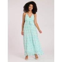 South Beach Women's Summer Dresses SEQUIN DETAIL CAMI V NECK MAXI DRESS in Mint | Size: 12