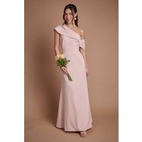Coast Women's Crepe High Neck One Shoulder Bridesmaid Maxi Dress in Blush | Size: 16