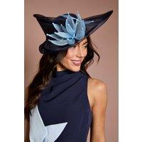 Coast Women's Lisa Tan Flower Detail Fascinator With Curved Edge in Navy