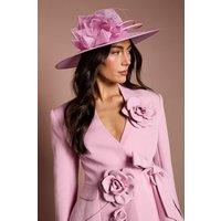 Coast Women's Lisa Tan Origami Flower Fedora Hat in Pink