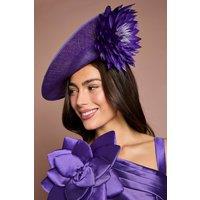 Coast Women's Lisa Tan Side Facing Feather Detail Fascinator in Purple