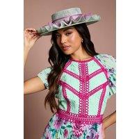 Coast Women's Lisa Tan Ruffle Boater in Lilac