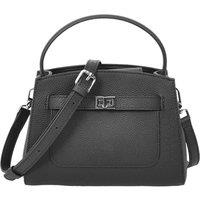 House of Leather Women's Womens Real Leather Handbag Top Handle Small Shoulder Bag Lydia White in Black