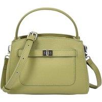 House of Leather Women's Womens Real Leather Handbag Top Handle Small Shoulder Bag Lydia White in Olive
