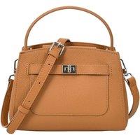 House of Leather Women's Womens Real Leather Handbag Top Handle Small Shoulder Bag Lydia White in Tan
