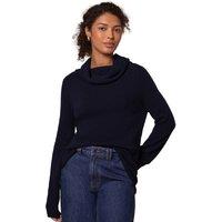 Celtic & Co Women's British Supersoft Slouchy Cowl Neck in Dark Navy | Size: Medium