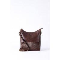 Lakeland Leather Women's 'Waverton' Woven Medium Leather Cross Body Bag in Brown