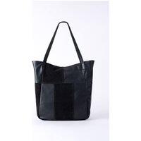 Lakeland Leather Women's 'Tarn Hows' Leather & Suede Tote Bag in Black