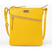 Assots London Women's 'ROSY' Pebble Grain Soft Real Leather Crossbody Bag in Yellow