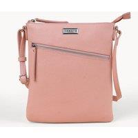 Assots London Women's 'ROSY' Pebble Grain Soft Real Leather Crossbody Bag in Peach