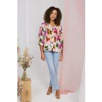 Izabel London Women's Floral Pocket Patch Straight Fit Jeans in Blue | Size: 12