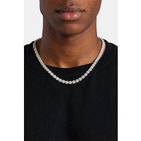 Cernucci Men's 7mm Clustered Tennis Chain in Metallic Silver | Size: 22 inches