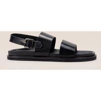 Oswin Hyde Men's Antonio Brown Leather Sandals in Black | Size: 9