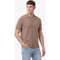Luke 1977 Men's Kennet Button Up Knitted Shirt in Brown | Size: Large