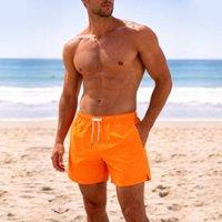 Panos Emporio Men's Classic solid swimshorts in blazing orange with front tie string | Size: Large