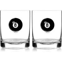 Bar Bespoke Set of 2 Sports Fan Pool Ball Tumbler 350ml - Clear