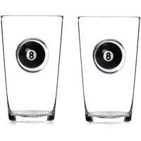 Bar Bespoke Set of 2 Sports Fan Pool Ball Pint Glass 400ml - Clear