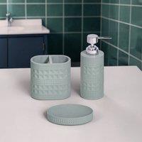 Showerdrape Maison Soft Green or White Shimmer 3 Piece Bathroom Accessory Set