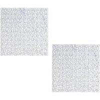 Showerdrape Hyrdro Set of 2 Anti Slip Clear PVC Shower Mat 50cm x 50cm | Size: 50 cm x 50 cm