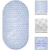 Showerdrape Medina Anti Slip PVC Bath Mat 69cm x 36cm - 2 Set in Blue | Size: 69 cm x 36 cm