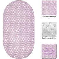 Showerdrape Medina Anti Slip PVC Bath Mat 69cm x 36cm - 2 Set in Pink | Size: 69 cm x 36 cm