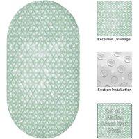 Showerdrape Medina Anti Slip PVC Bath Mat 69cm x 36cm - 2 Set in Green | Size: 69 cm x 36 cm