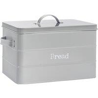 Harbour Housewares Kitchen Bread Bin - Vintage Metal Kitchen Storage Container Tin in Grey