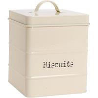 Harbour Housewares Kitchen Biscuit Tin - Vintage Metal Kitchen Storage Container Tin in Cream
